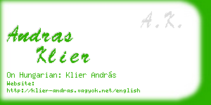 andras klier business card